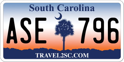 SC license plate ASE796