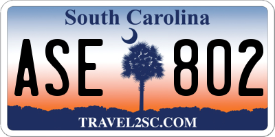 SC license plate ASE802