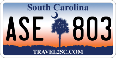SC license plate ASE803