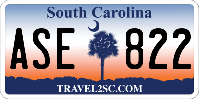 SC license plate ASE822
