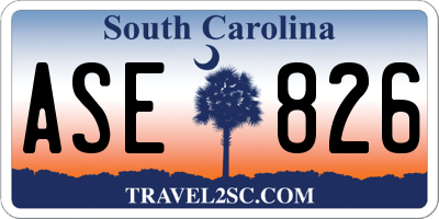SC license plate ASE826
