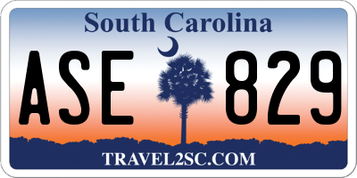 SC license plate ASE829