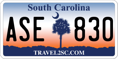 SC license plate ASE830
