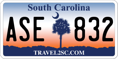 SC license plate ASE832