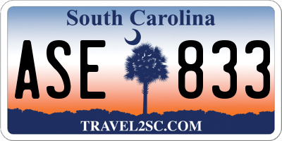 SC license plate ASE833