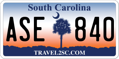 SC license plate ASE840
