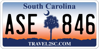 SC license plate ASE846