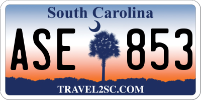 SC license plate ASE853