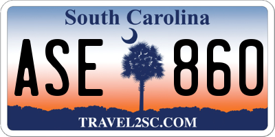 SC license plate ASE860