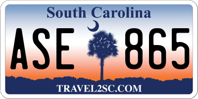 SC license plate ASE865