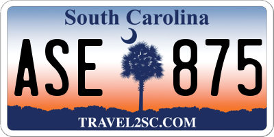 SC license plate ASE875