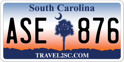 SC license plate ASE876