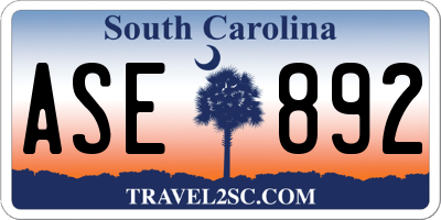 SC license plate ASE892