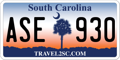 SC license plate ASE930