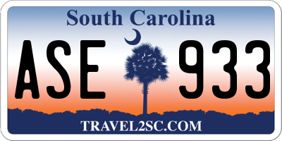 SC license plate ASE933