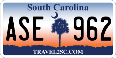 SC license plate ASE962