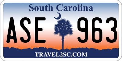 SC license plate ASE963