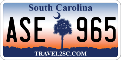 SC license plate ASE965