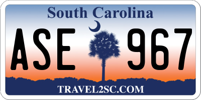 SC license plate ASE967