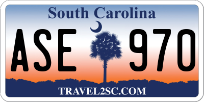 SC license plate ASE970