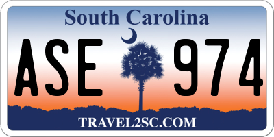 SC license plate ASE974
