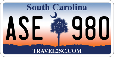 SC license plate ASE980