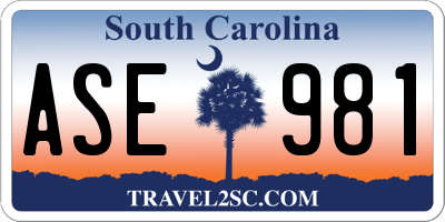 SC license plate ASE981
