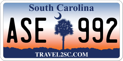 SC license plate ASE992