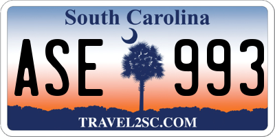 SC license plate ASE993