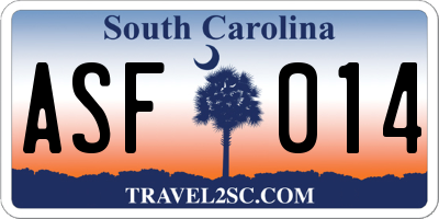 SC license plate ASF014