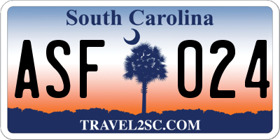 SC license plate ASF024