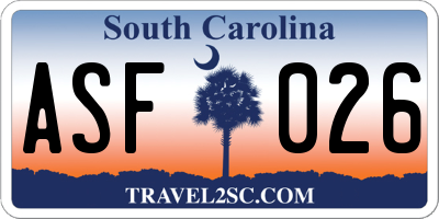 SC license plate ASF026
