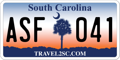 SC license plate ASF041