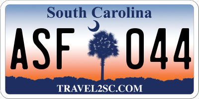 SC license plate ASF044