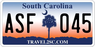 SC license plate ASF045