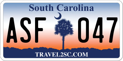 SC license plate ASF047