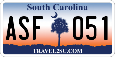 SC license plate ASF051