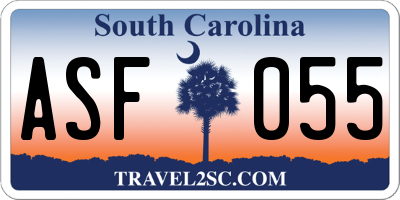 SC license plate ASF055