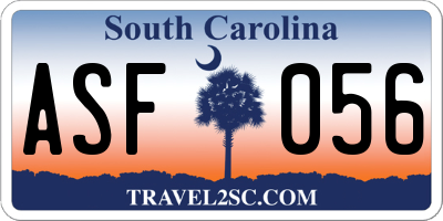 SC license plate ASF056