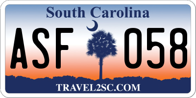 SC license plate ASF058