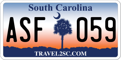 SC license plate ASF059