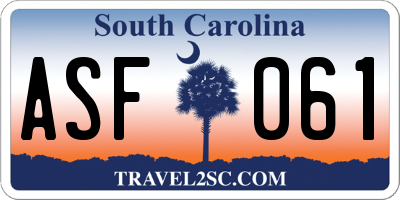 SC license plate ASF061