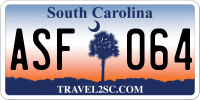 SC license plate ASF064