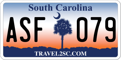 SC license plate ASF079