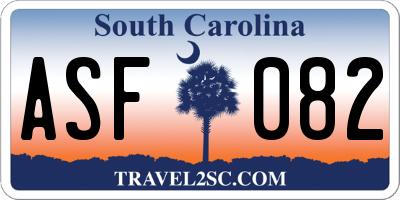 SC license plate ASF082