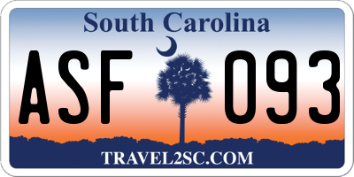 SC license plate ASF093