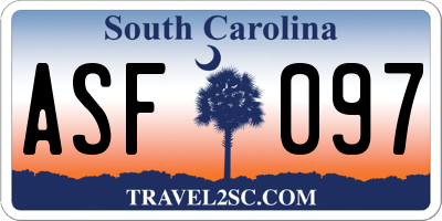 SC license plate ASF097