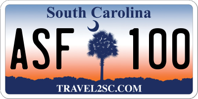 SC license plate ASF100