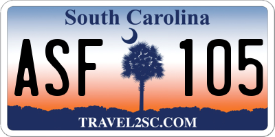 SC license plate ASF105