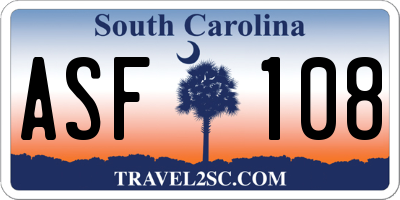 SC license plate ASF108